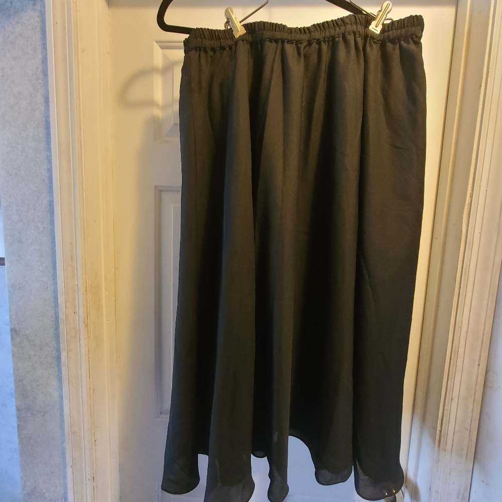 Black skirt with sheer overlay